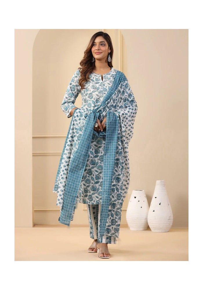 Malishka Export بلوزة مستقيمة مطبوعة من الرايون مع بنطال ووشاح للنساء - Image 5